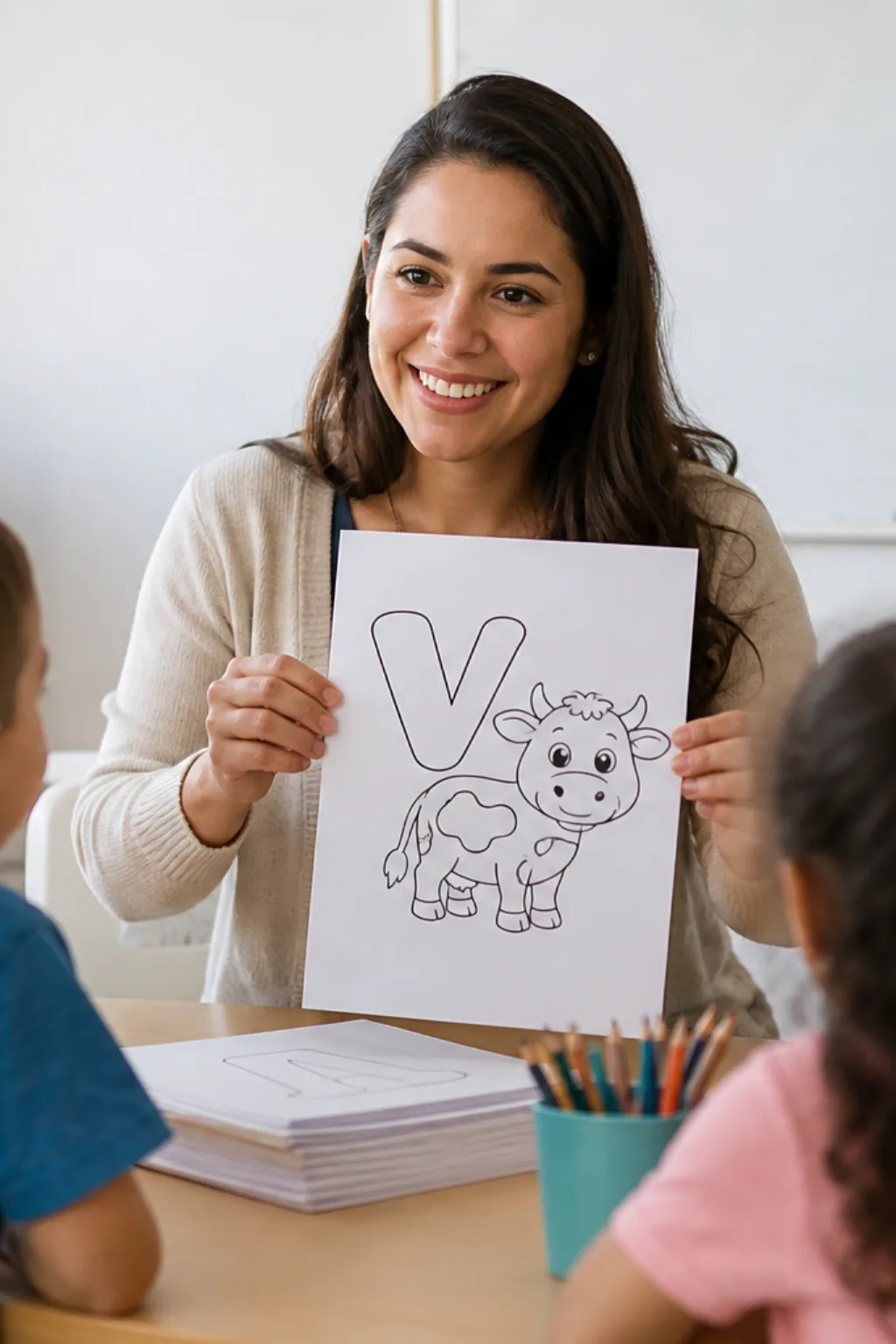 desenhos da letra V para colorir — exemplo criado na Desenhos pra Colorir