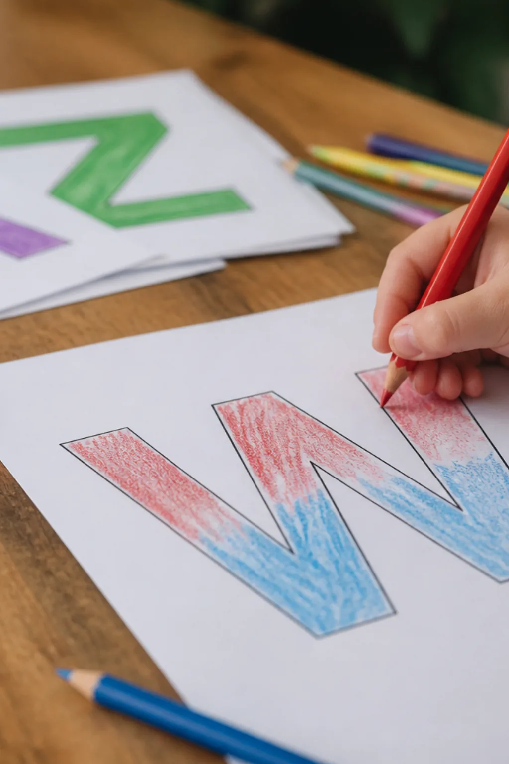 desenhos da letra W para colorir - 2