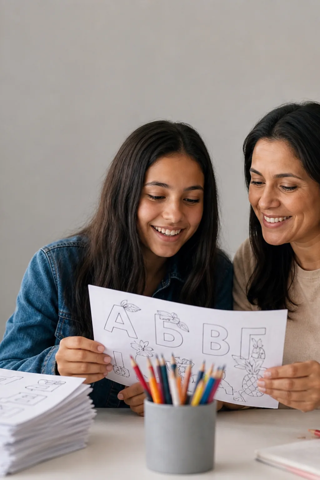 desenhos do alfabeto russo para colorir — exemplo criado na Desenhos pra Colorir