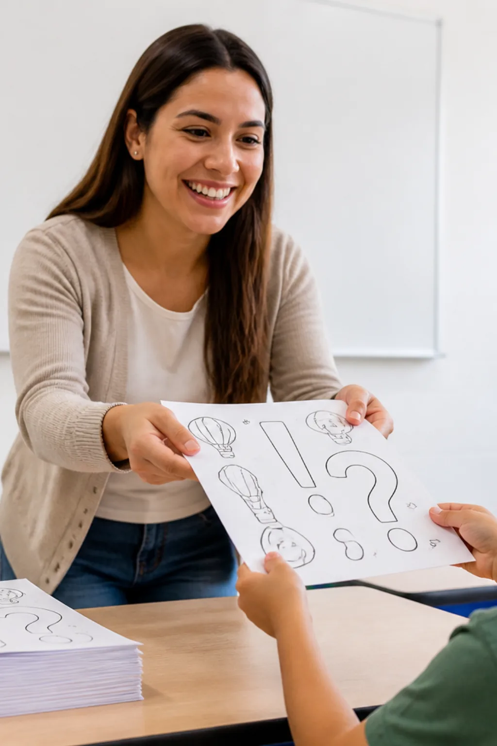 desenhos de sinais de pontuação para colorir — exemplo criado na Desenhos pra Colorir