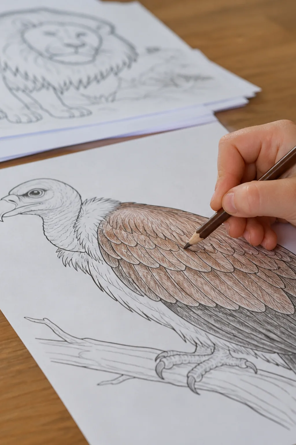 desenhos de abutre para colorir - 2