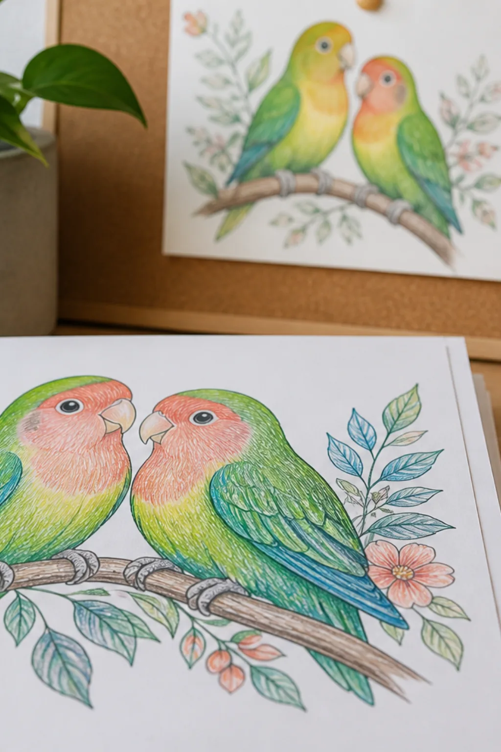 desenhos de agapornis para colorir - 2