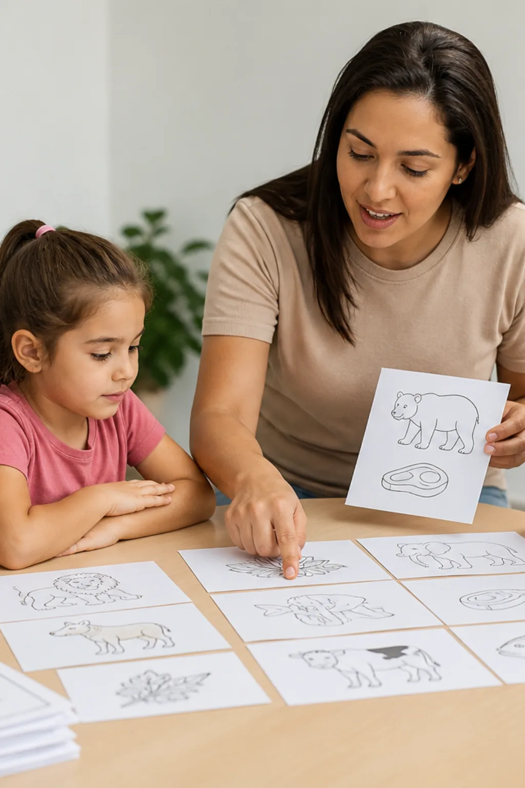 desenhos sobre a alimentação dos animais para colorir — exemplo criado na Desenhos pra Colorir