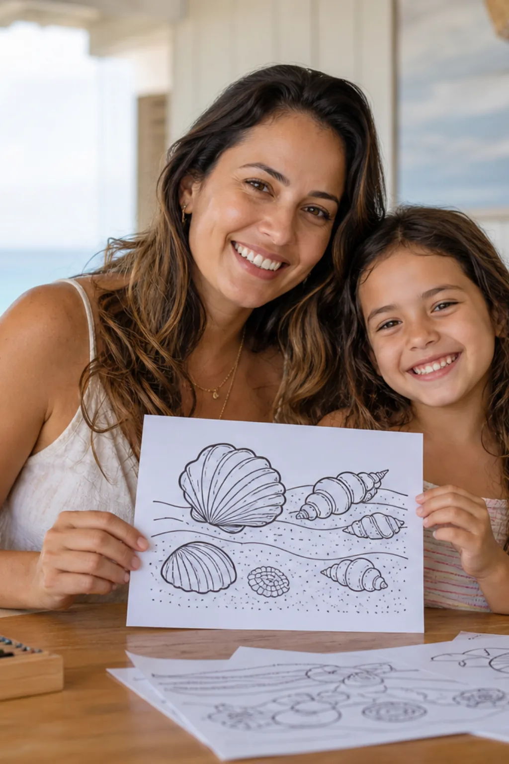 desenhos de amêijoas para colorir — exemplo criado na Desenhos pra Colorir