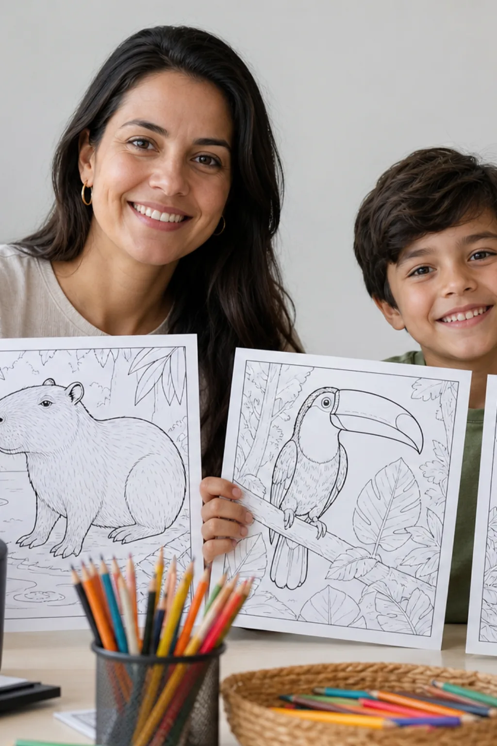 desenhos de animais da América do Sul para colorir — exemplo criado na Desenhos pra Colorir