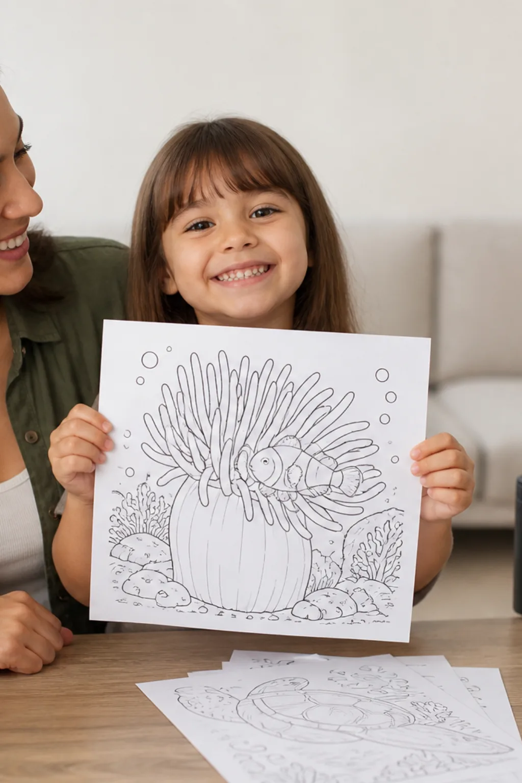 desenhos de anêmona-do-mar para colorir — exemplo criado na Desenhos pra Colorir