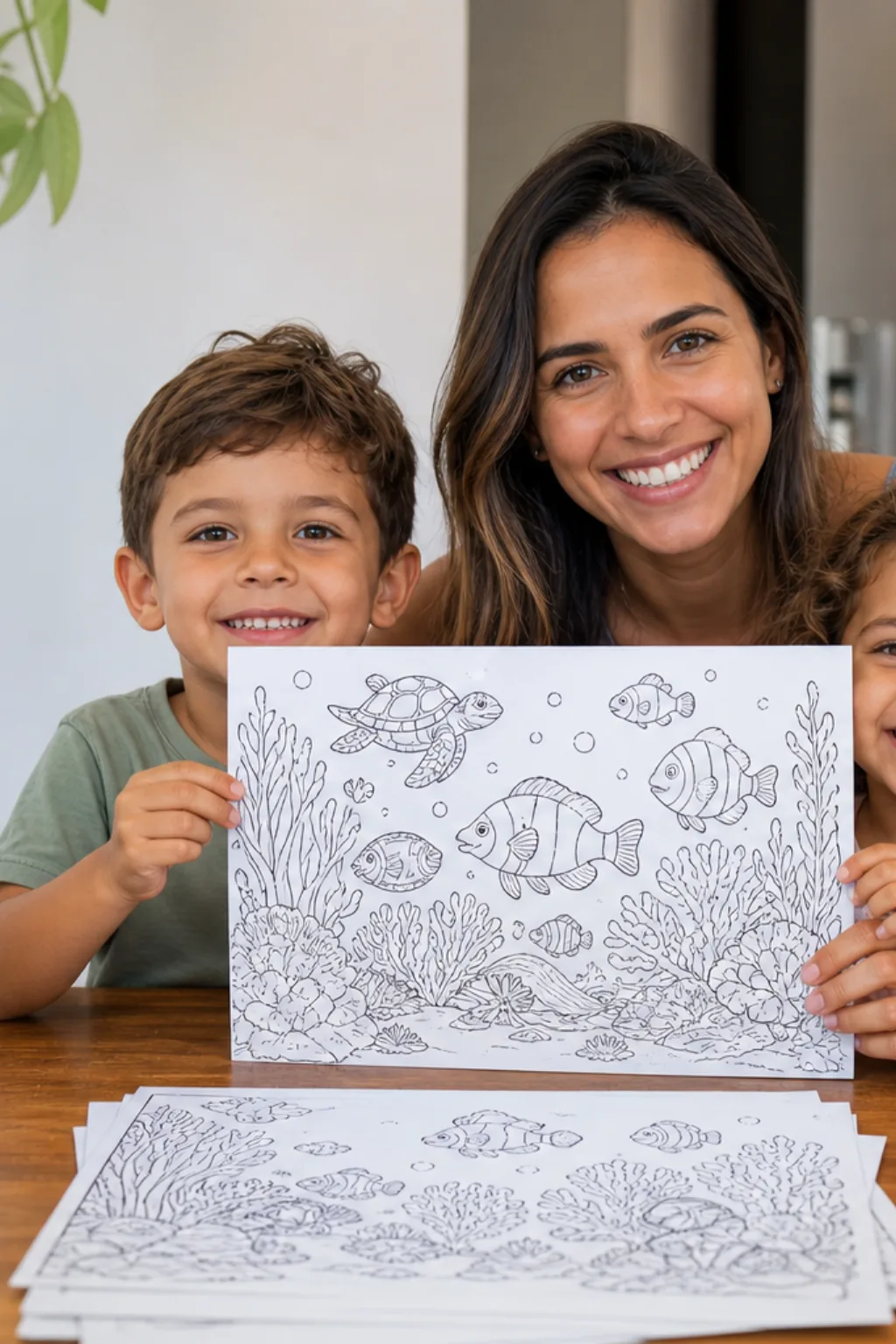 desenhos de aquário para colorir — exemplo criado na Desenhos pra Colorir