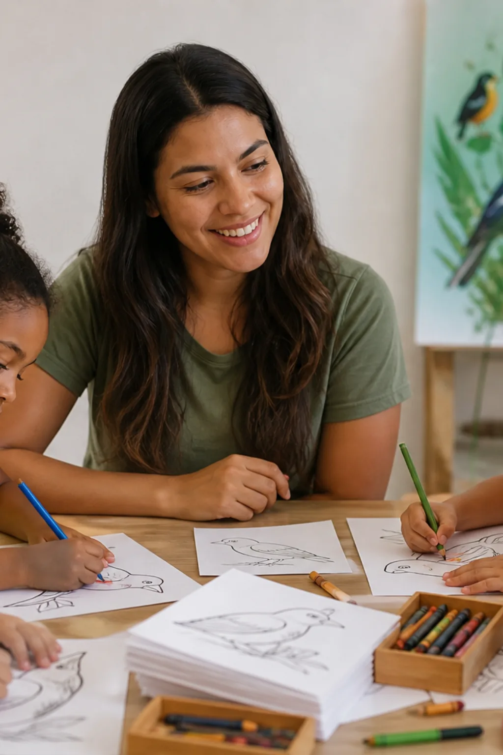 desenhos de araponga para colorir — exemplo criado na Desenhos pra Colorir