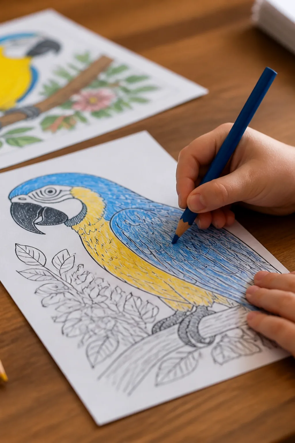 desenhos de arara-canindé para colorir - 2