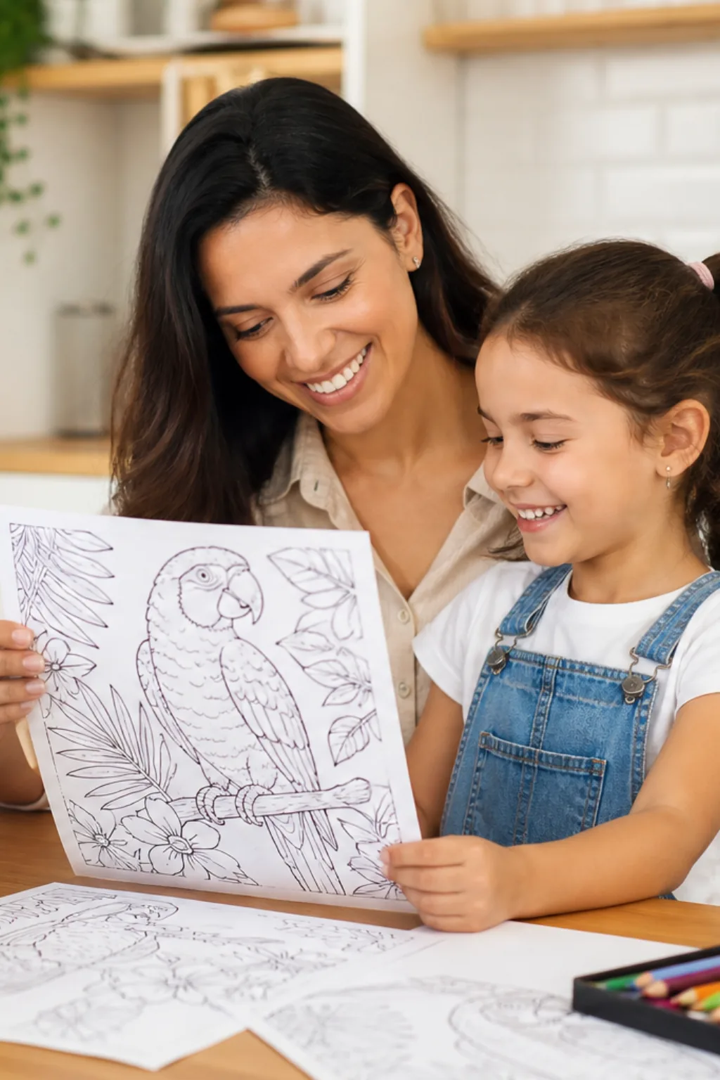 desenho de arara vermelha para colorir — exemplo criado na Desenhos pra Colorir