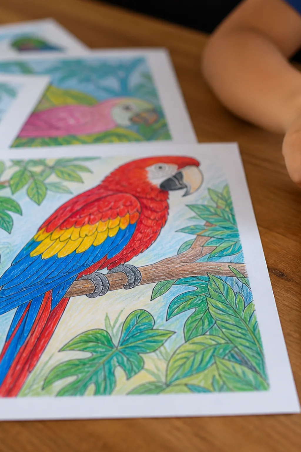 desenho de arara vermelha para colorir - 2