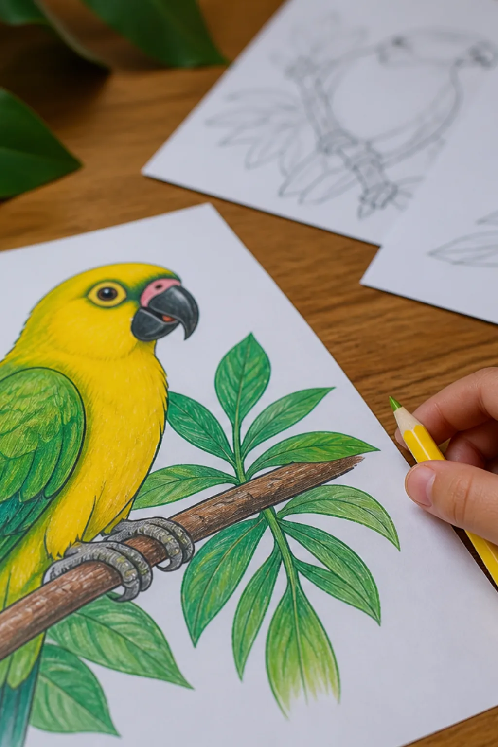 desenhos de ararajuba para colorir - 2