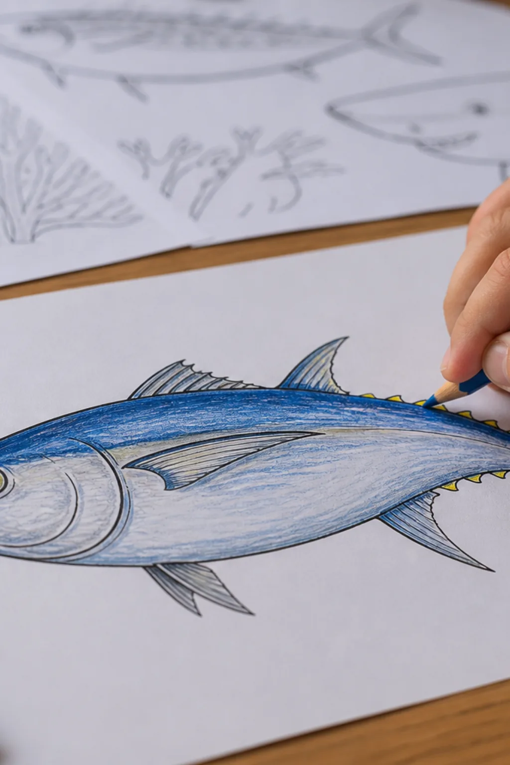 desenhos de atum para colorir - 2