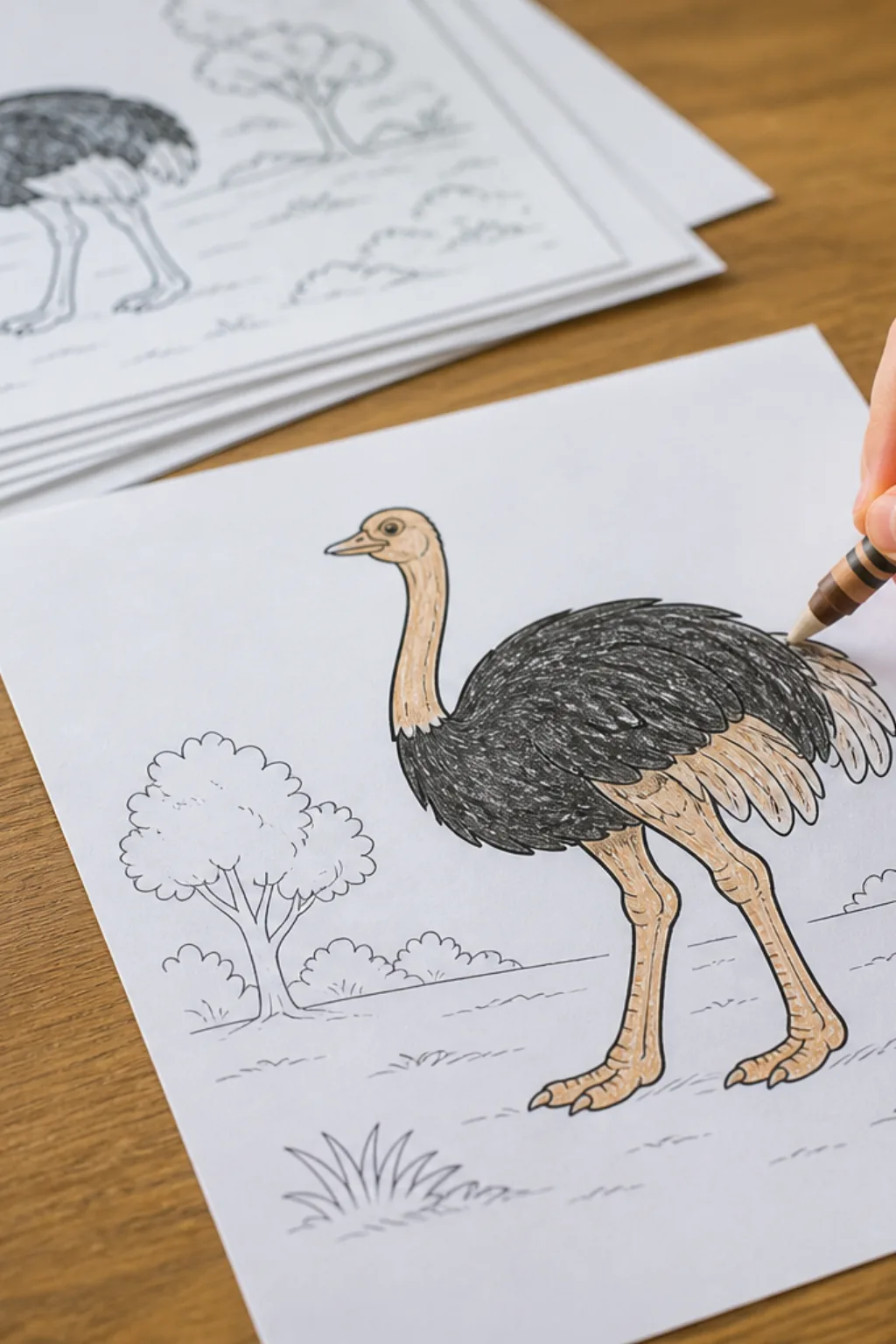 desenhos de avestruz para colorir - 2