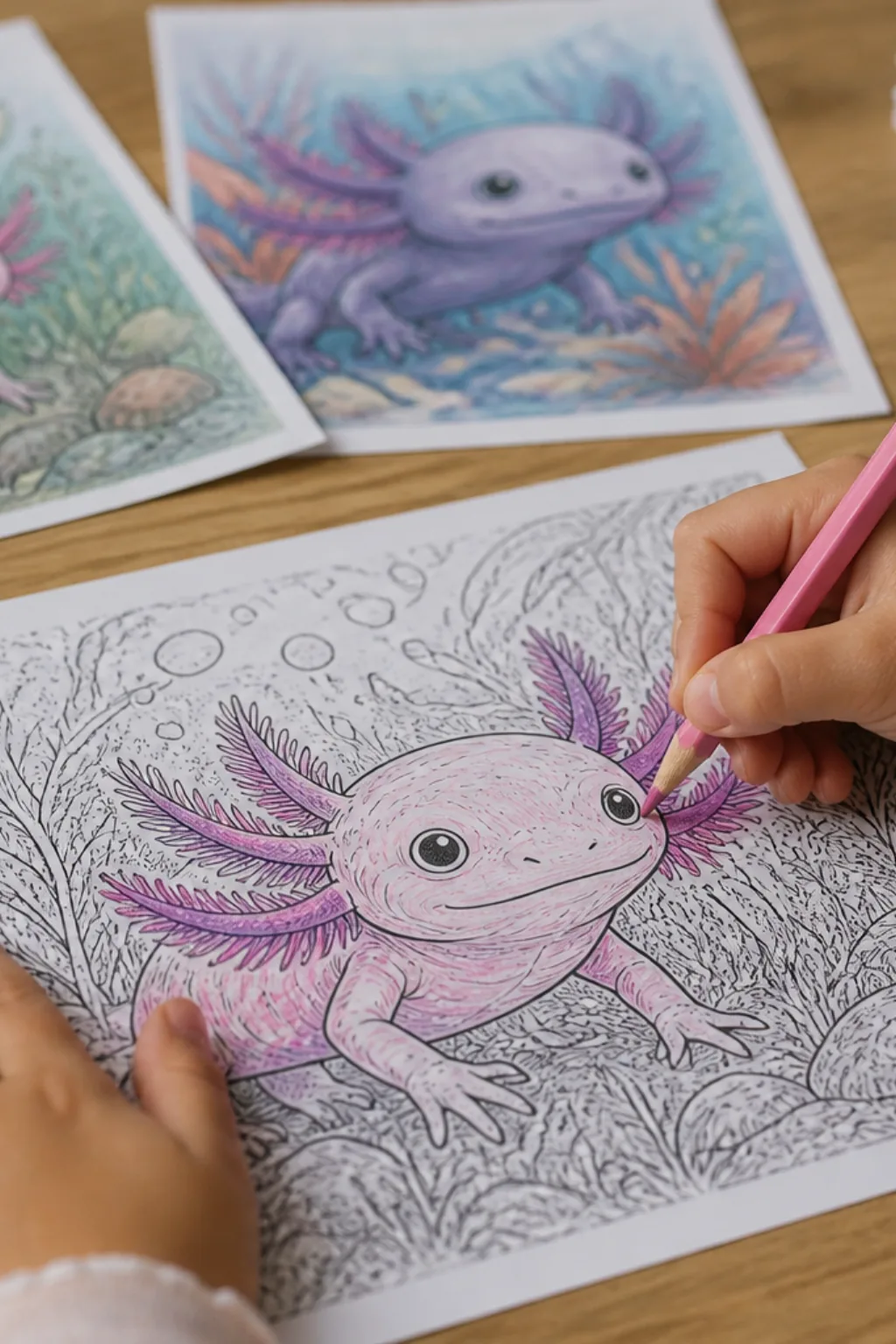 desenho de axolote para colorir - 2