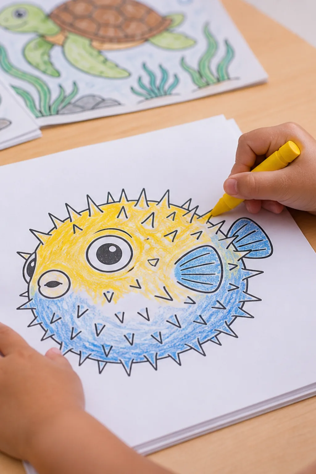 desenhos de baiacu para colorir - 2