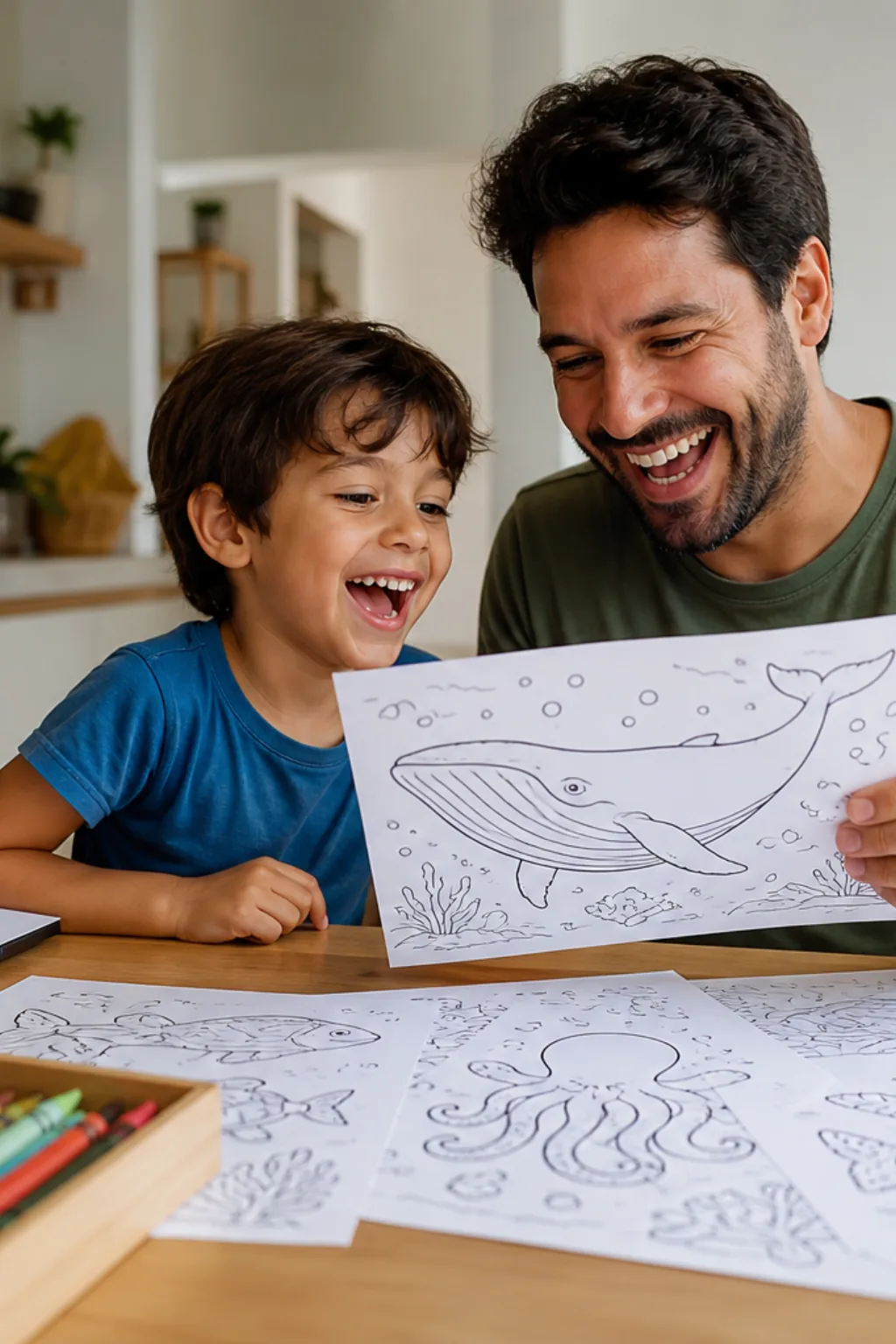 desenho de baleia azul para colorir — exemplo criado na Desenhos pra Colorir