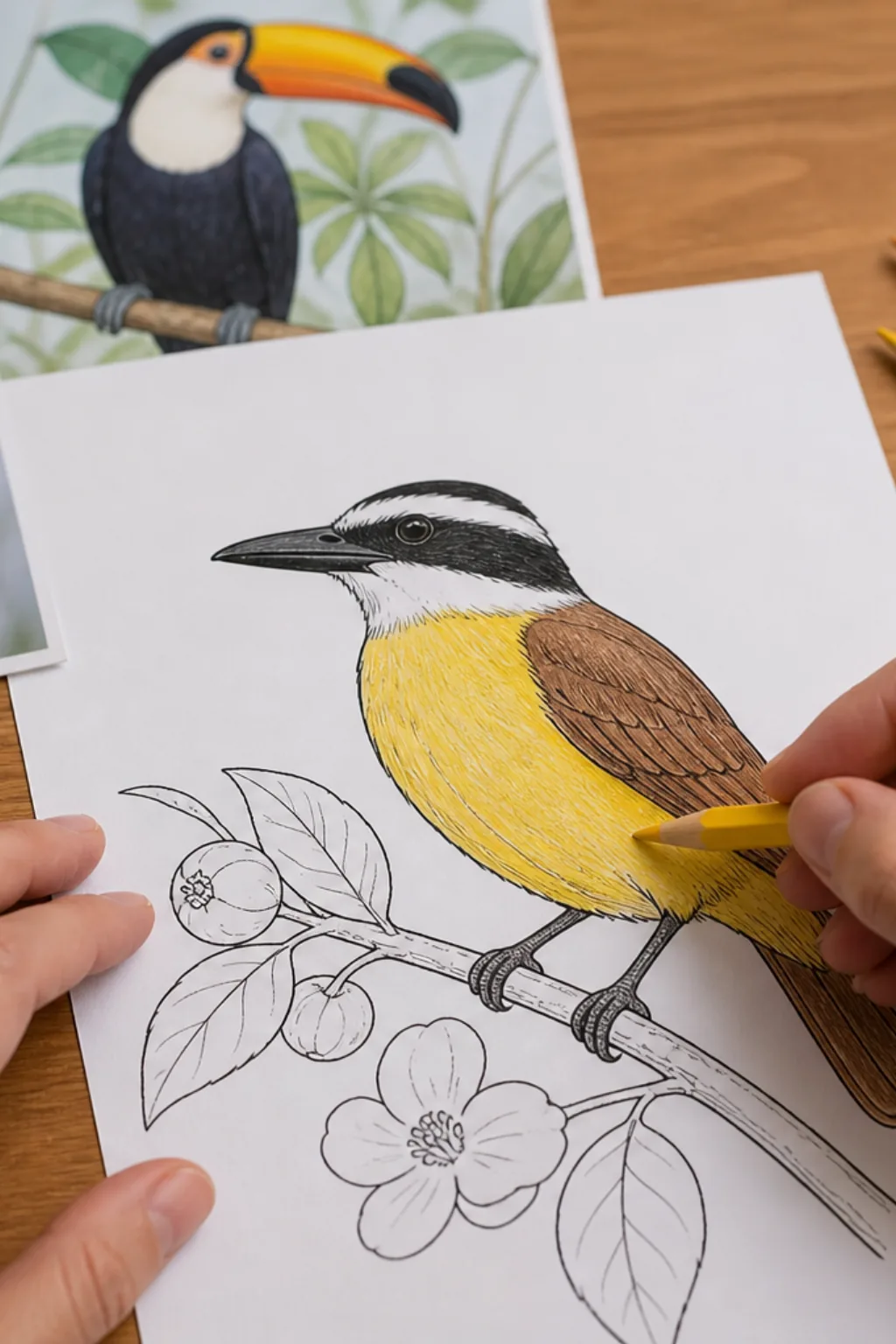 desenho de bem te vi para colorir - 2