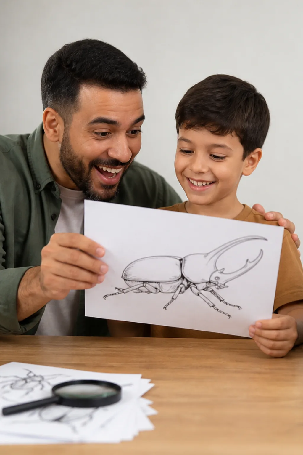 desenhos de besouro-rinoceronte para colorir — exemplo criado na Desenhos pra Colorir