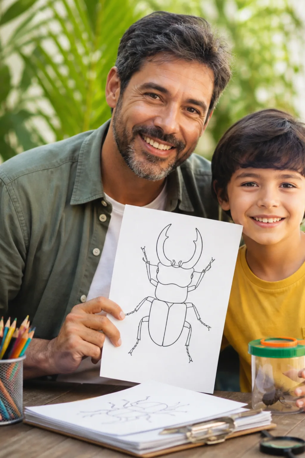 desenhos de besouro-veado para colorir — exemplo criado na Desenhos pra Colorir