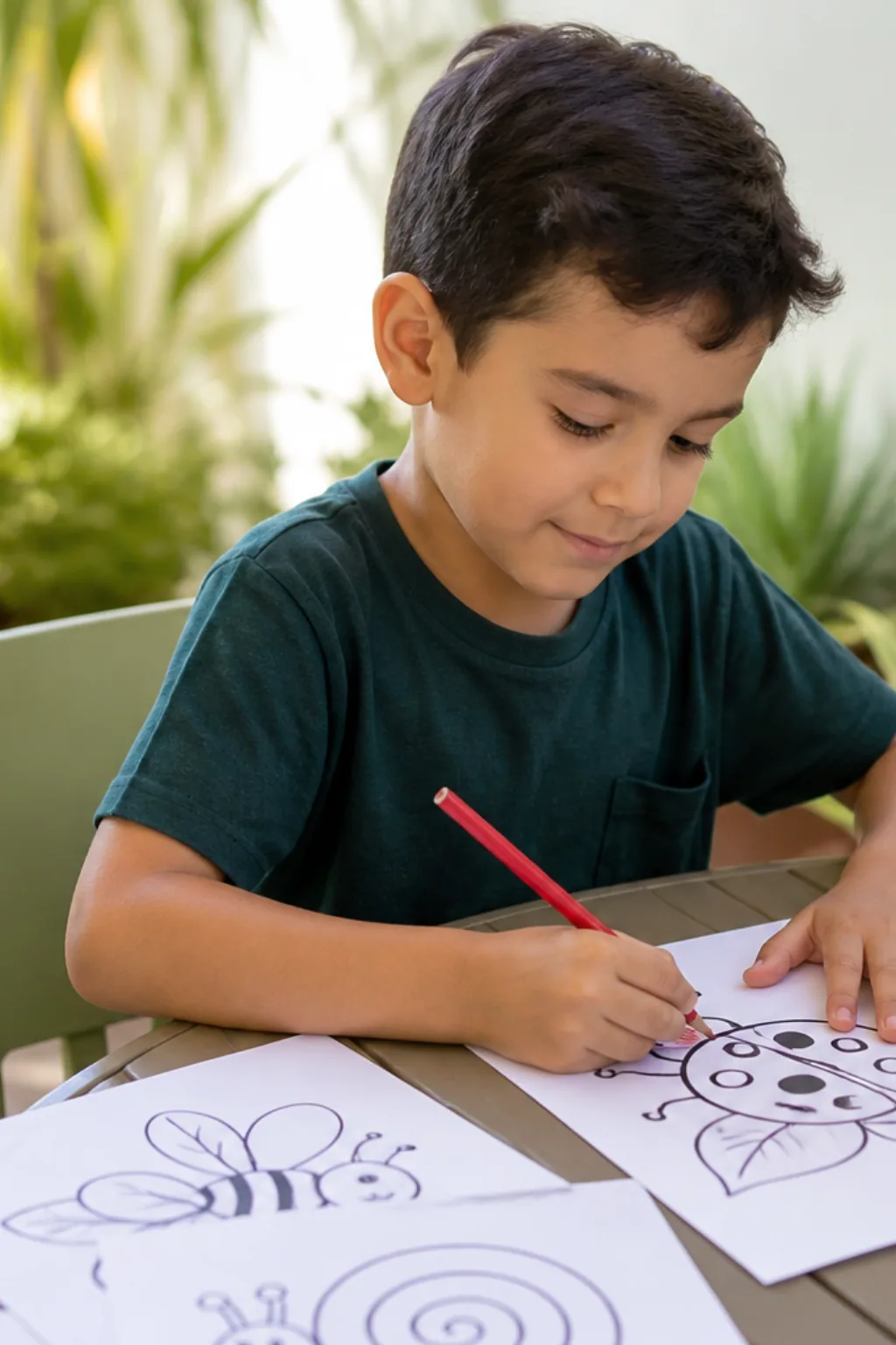desenhos de bichinhos de jardim para colorir - 1