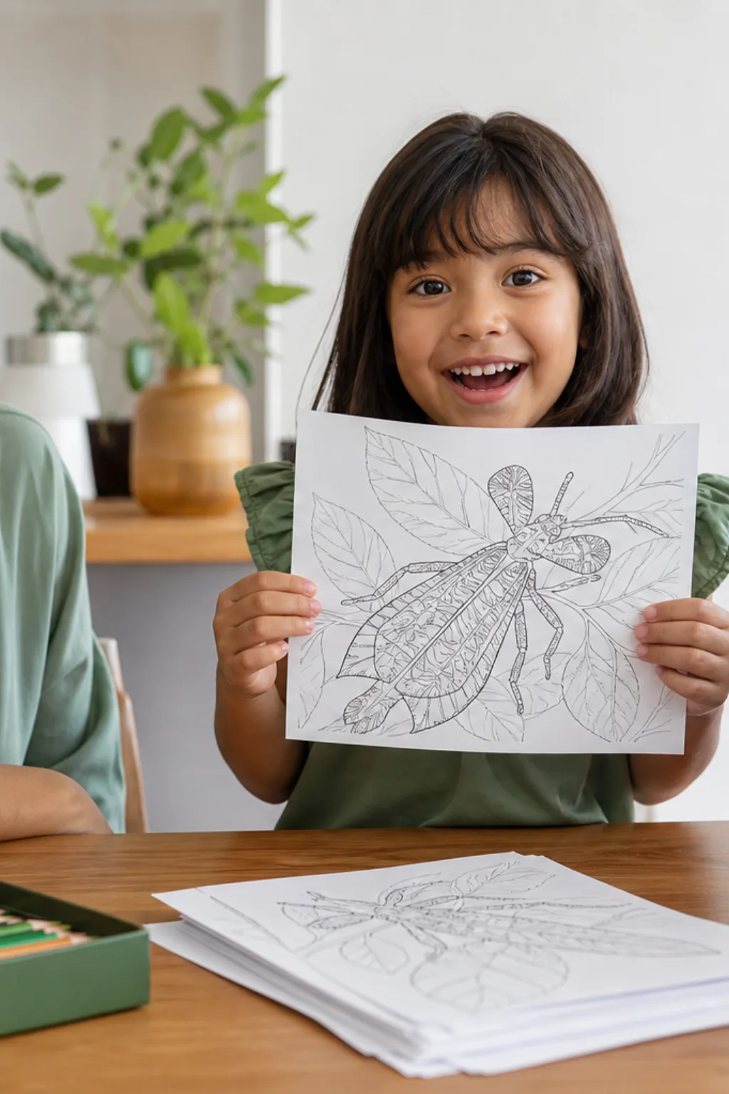 desenhos de bicho-folha para colorir — exemplo criado na Desenhos pra Colorir