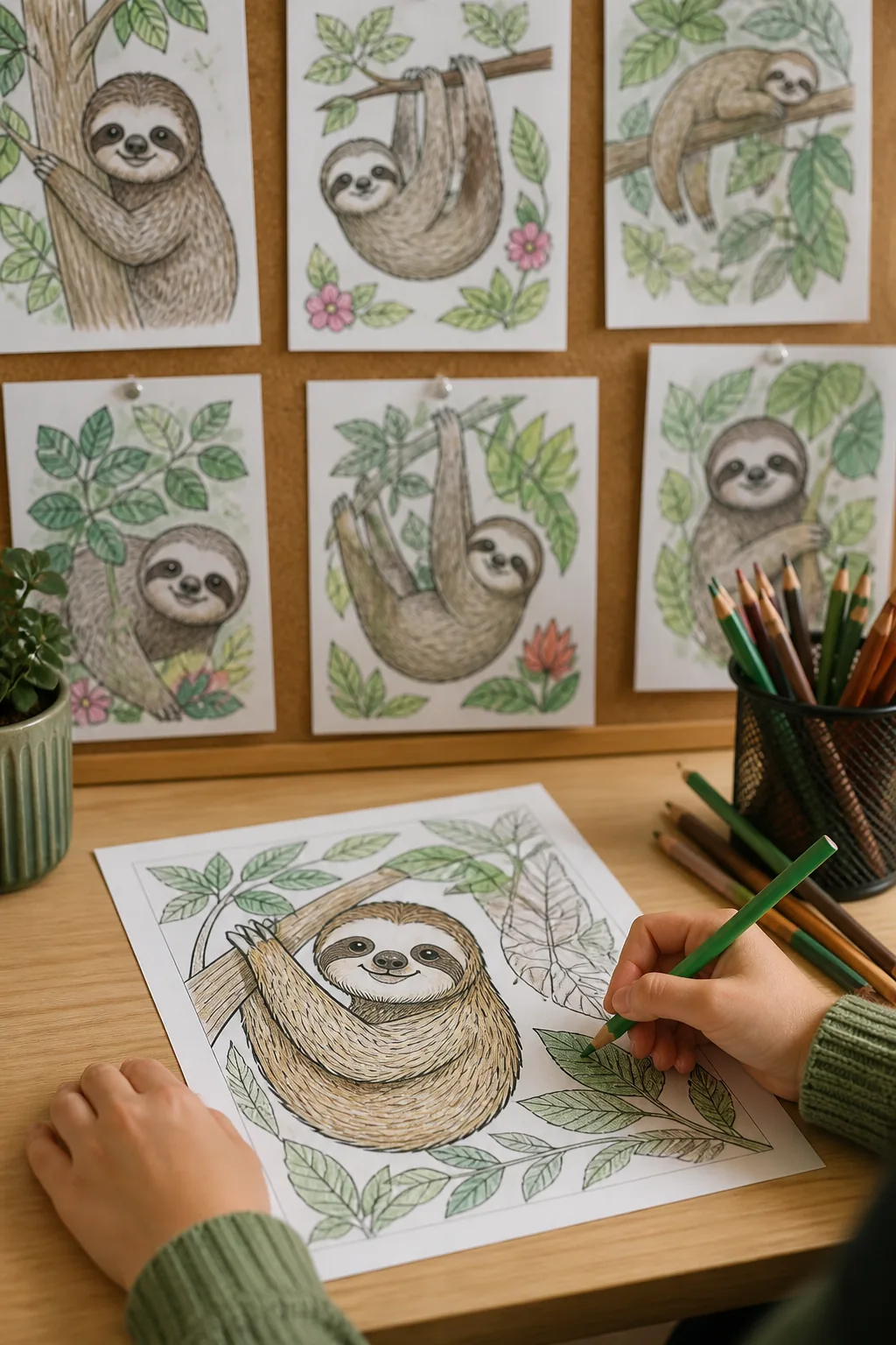 desenhos de bicho preguiça para colorir - 2
