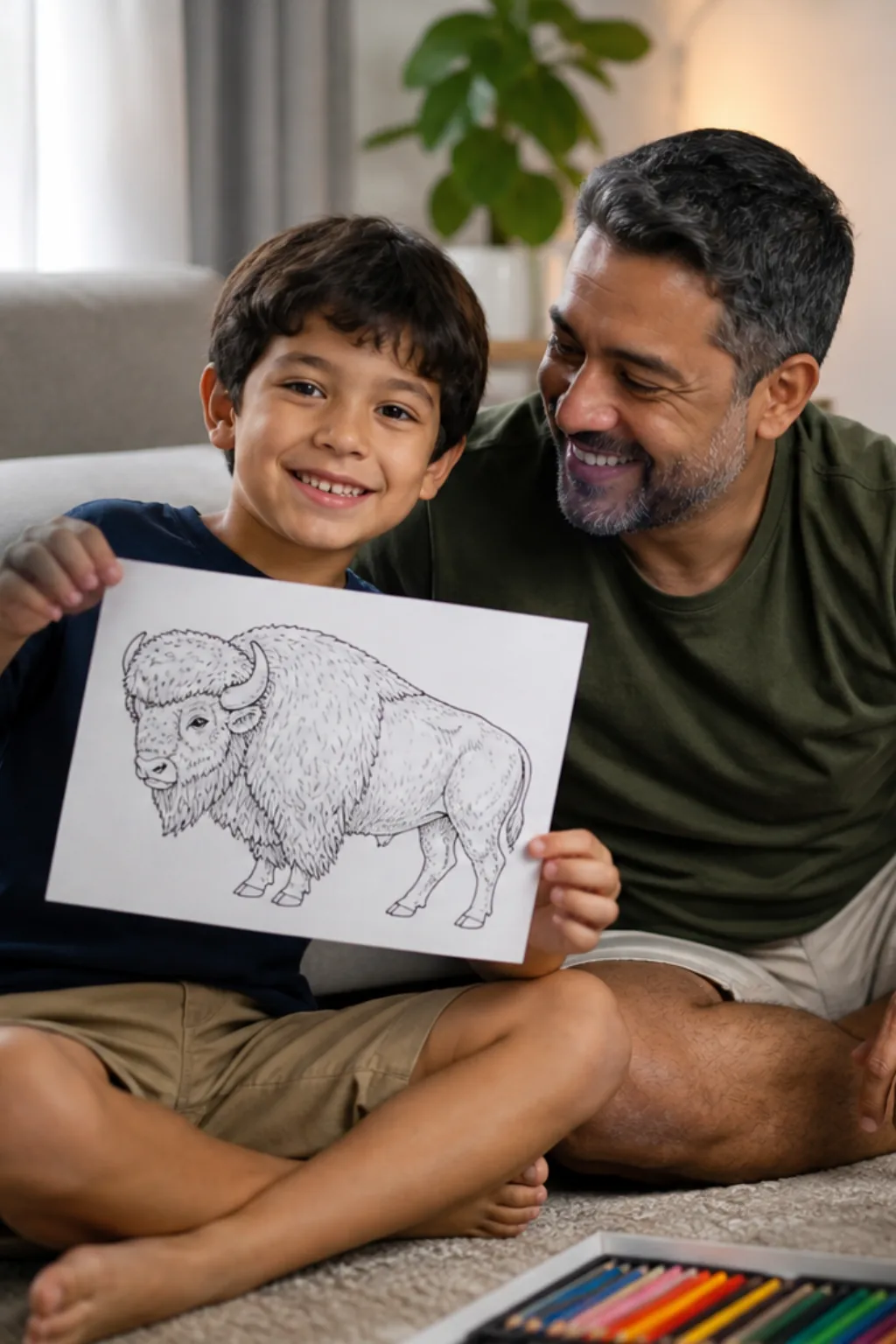 desenho de bisão para colorir - 1