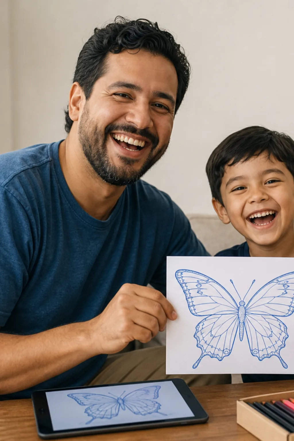 desenhos de borboleta azul para colorir — exemplo criado na Desenhos pra Colorir