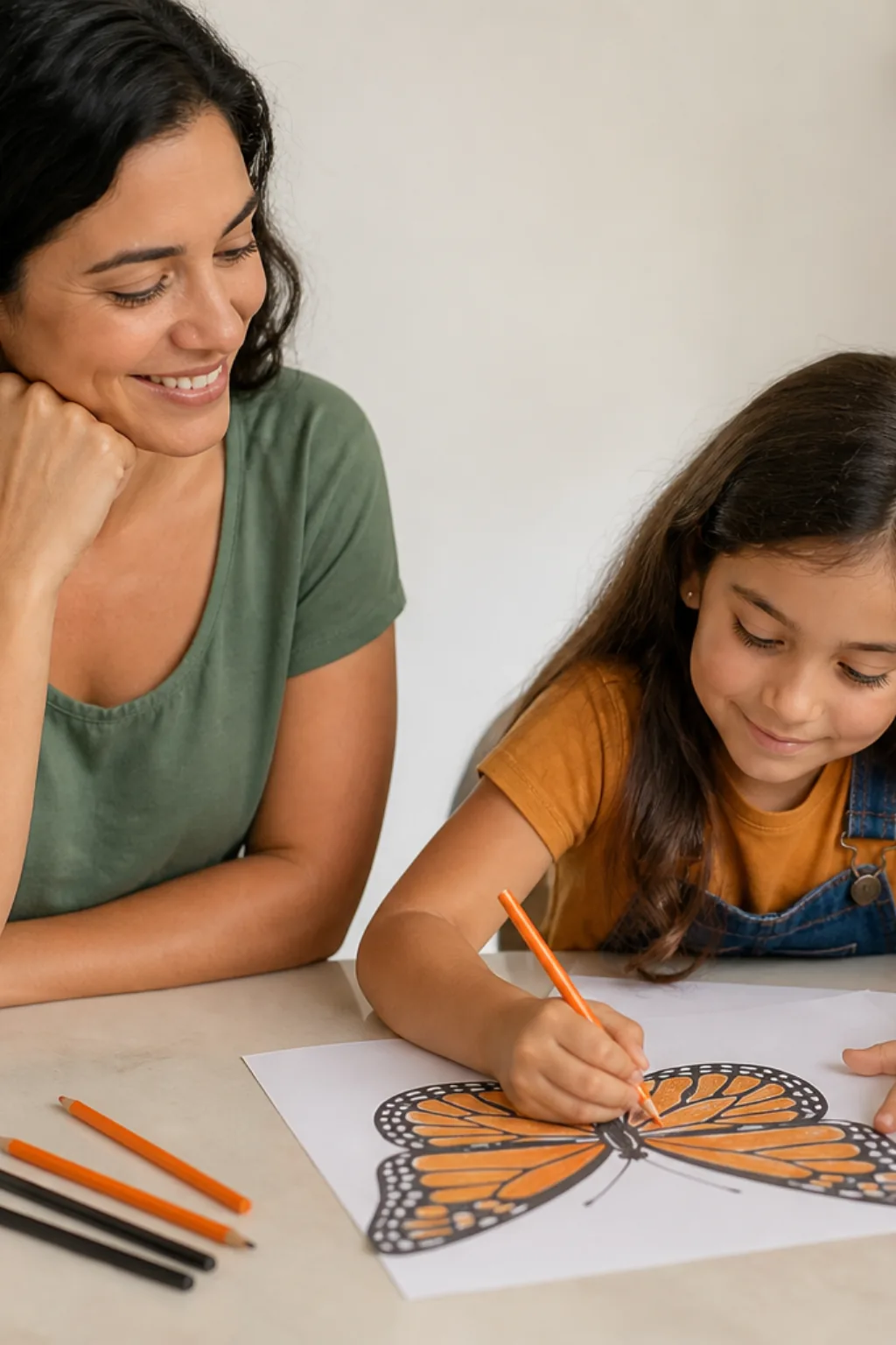 desenhos de borboleta-monarca para colorir — exemplo criado na Desenhos pra Colorir