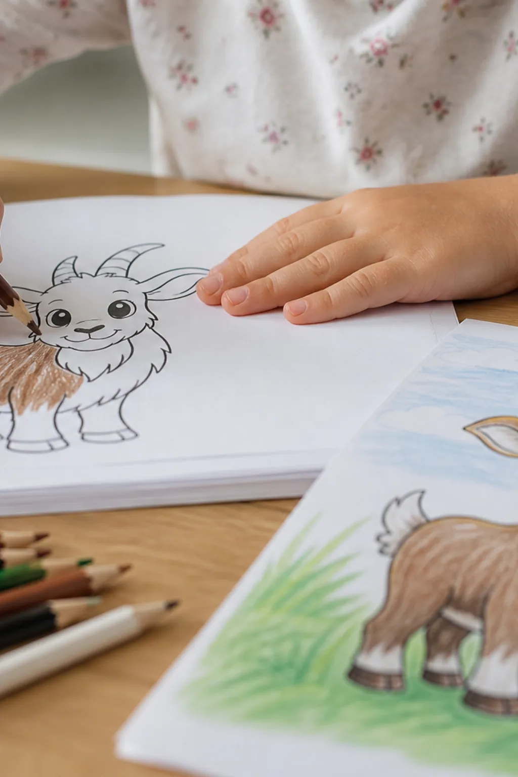 desenhos de cabra para colorir - 2