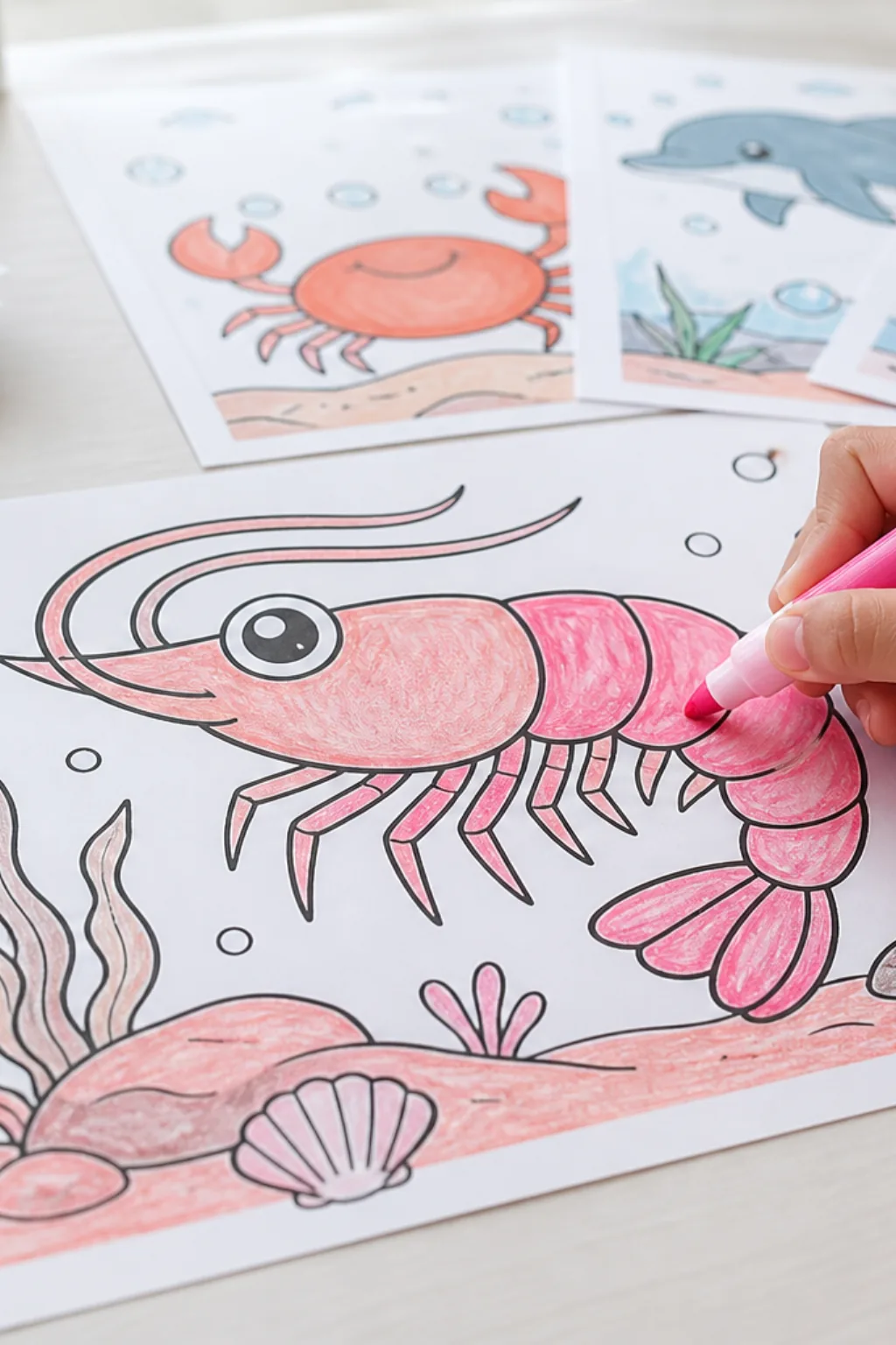 desenhos de camarão para colorir - 2