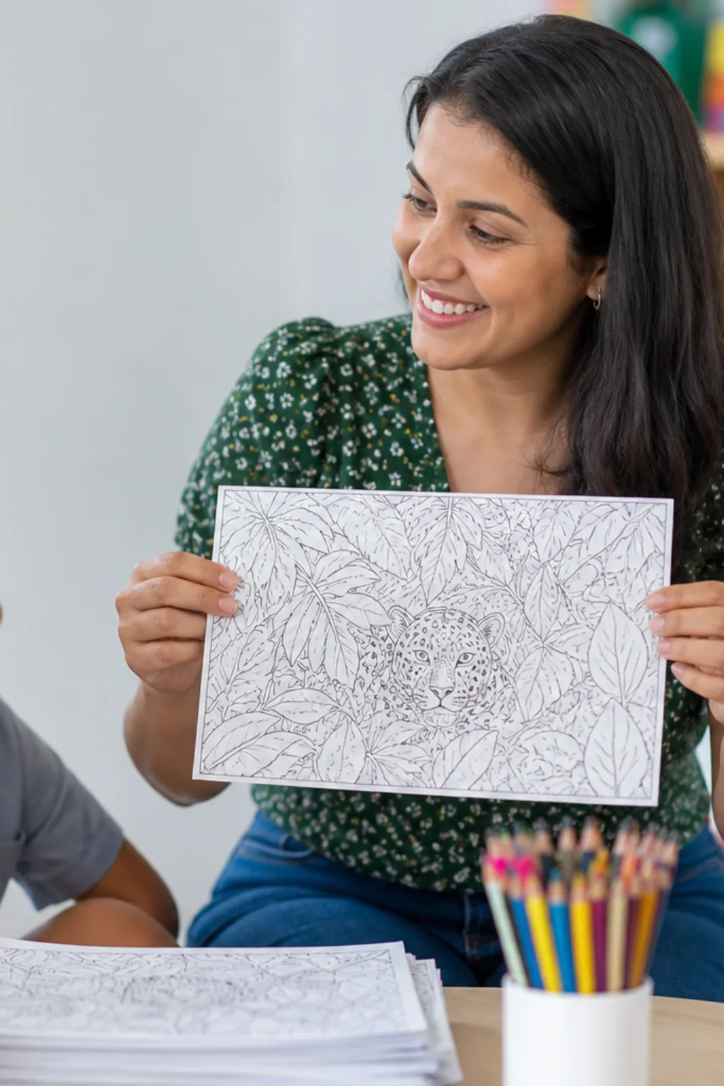 desenhos de animais camuflados para colorir — exemplo criado na Desenhos pra Colorir
