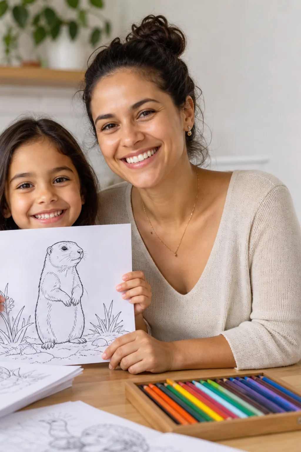 desenhos de cão-da-pradaria para colorir — exemplo criado na Desenhos pra Colorir
