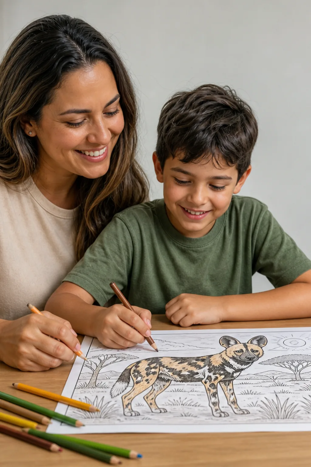 desenhos de cão-selvagem-africano para colorir — exemplo criado na Desenhos pra Colorir