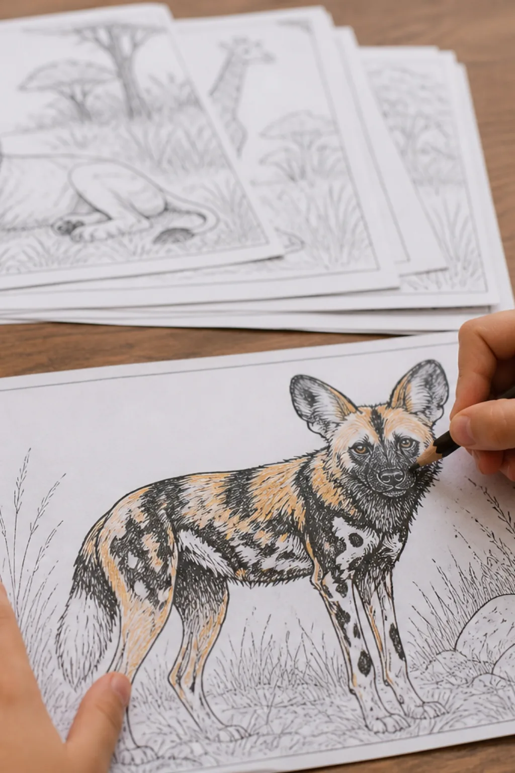 desenhos de cão-selvagem-africano para colorir - 2