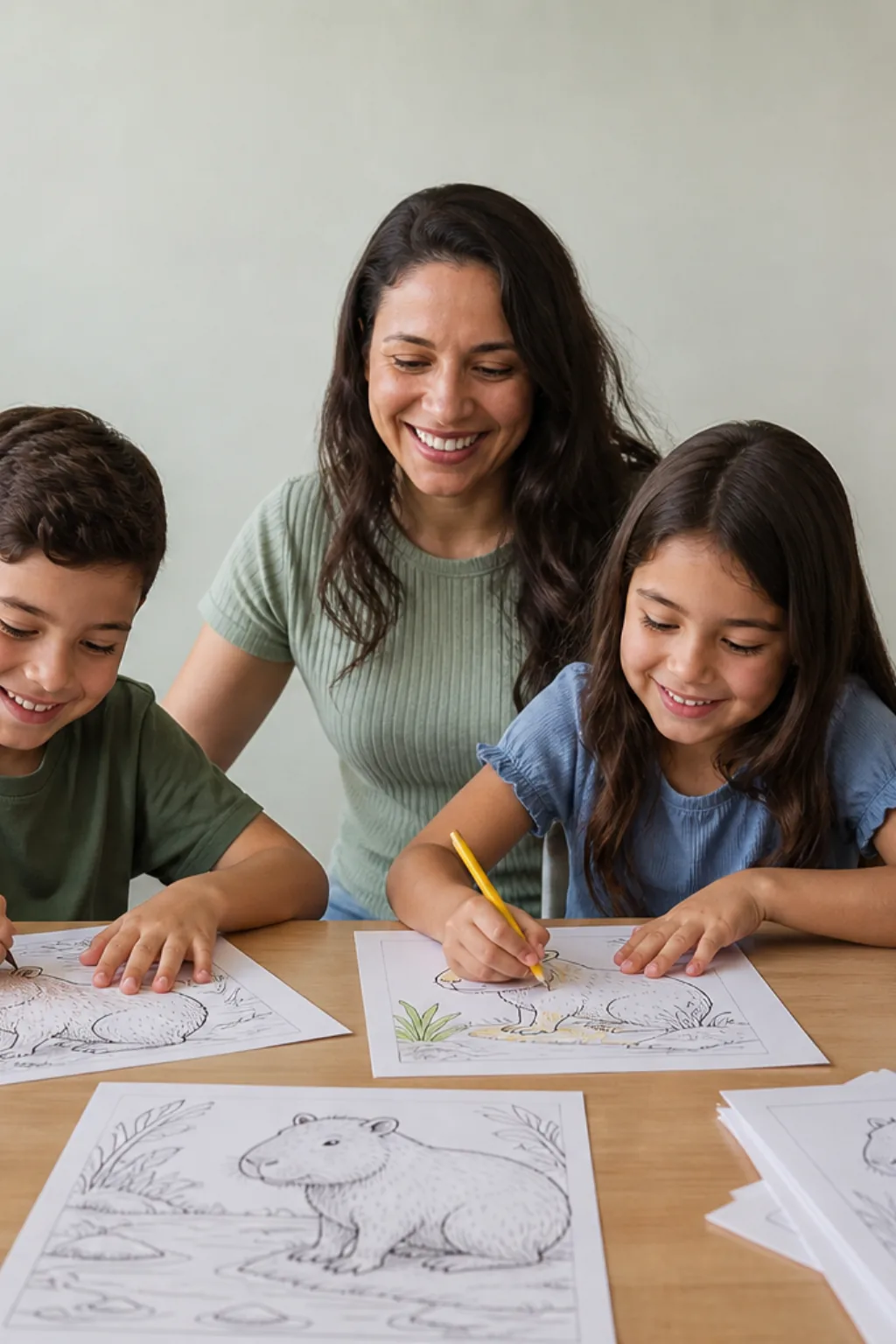 desenhos de capivara para colorir - 1