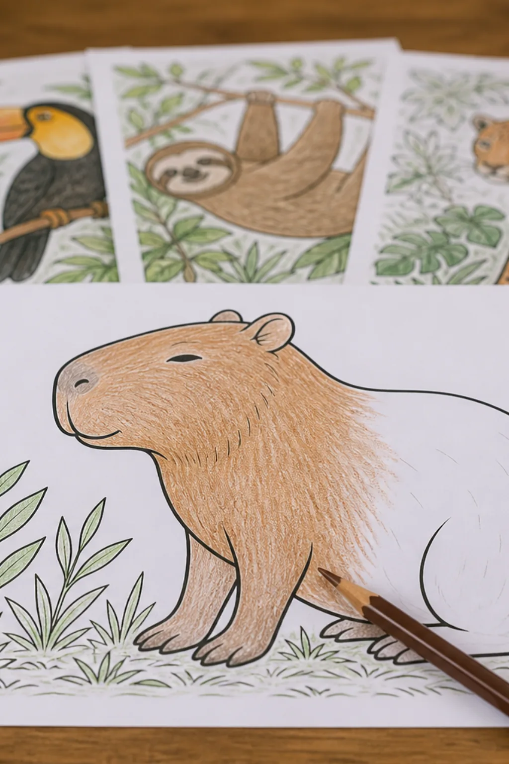 desenhos de capivara para colorir - 2