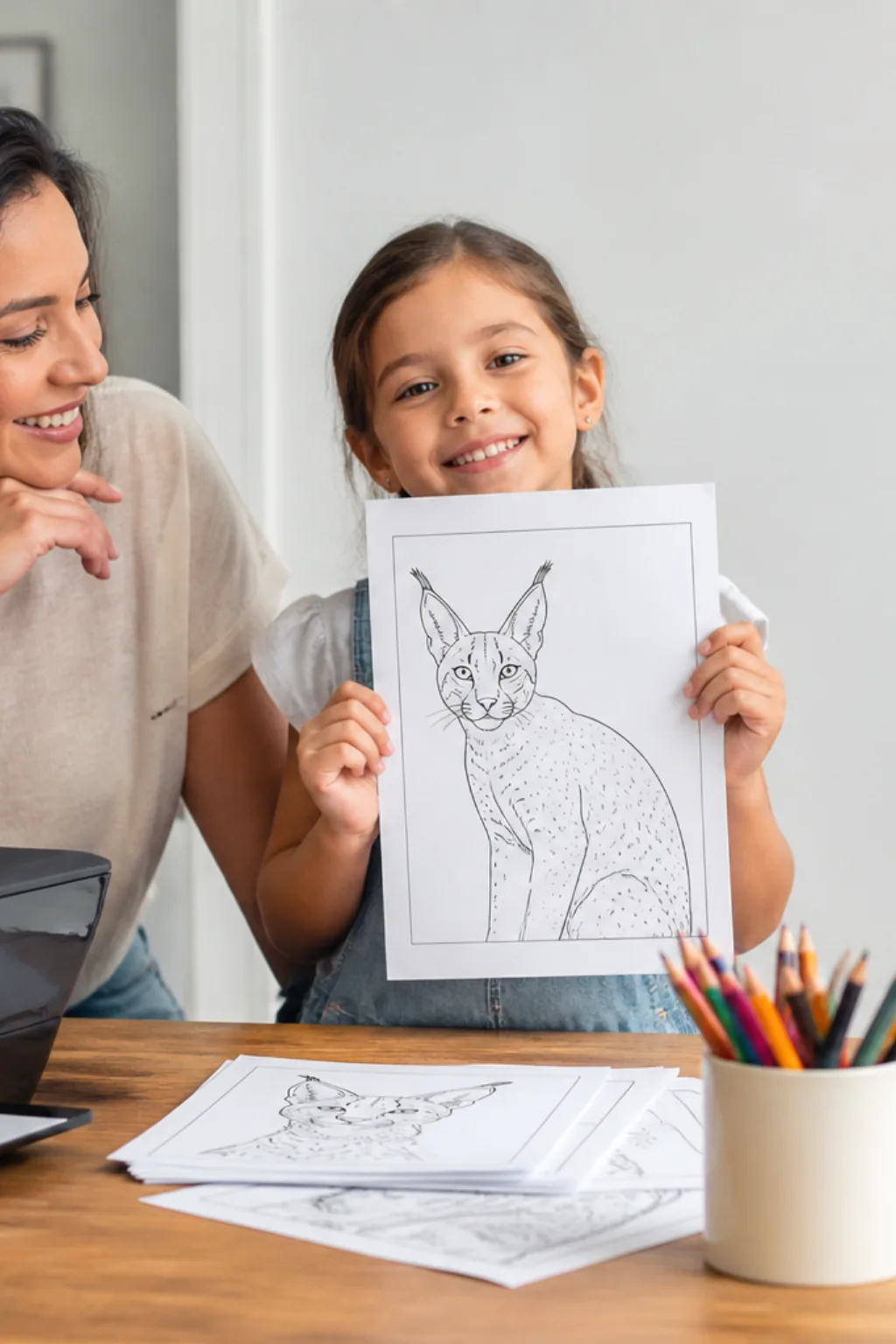desenhos de caracal para colorir — exemplo criado na Desenhos pra Colorir