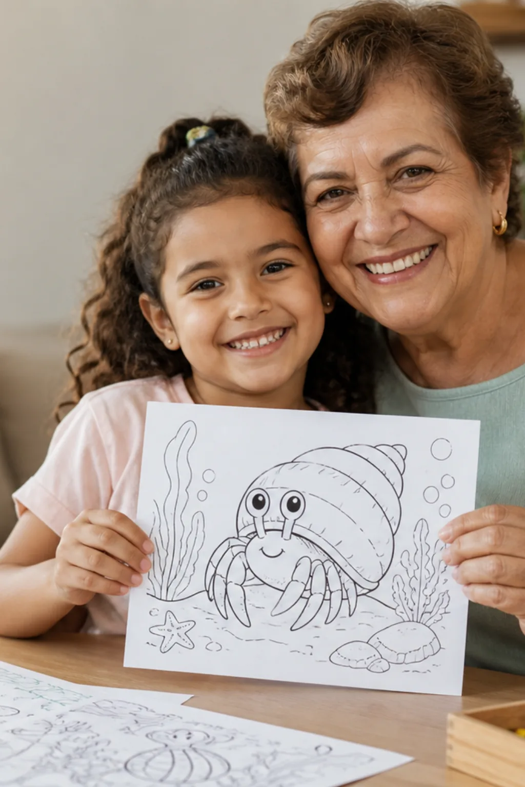 desenhos de caranguejo-eremita para colorir — exemplo criado na Desenhos pra Colorir