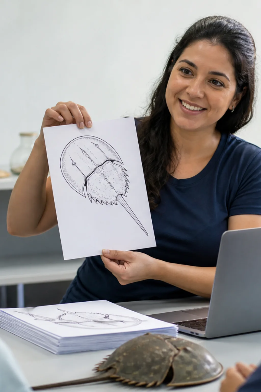 desenhos de caranguejo-ferradura para colorir — exemplo criado na Desenhos pra Colorir