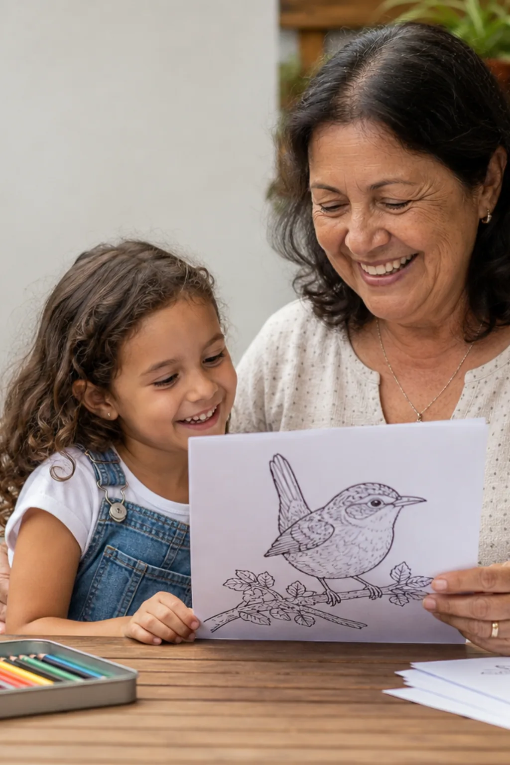 desenhos de carriça para colorir — exemplo criado na Desenhos pra Colorir