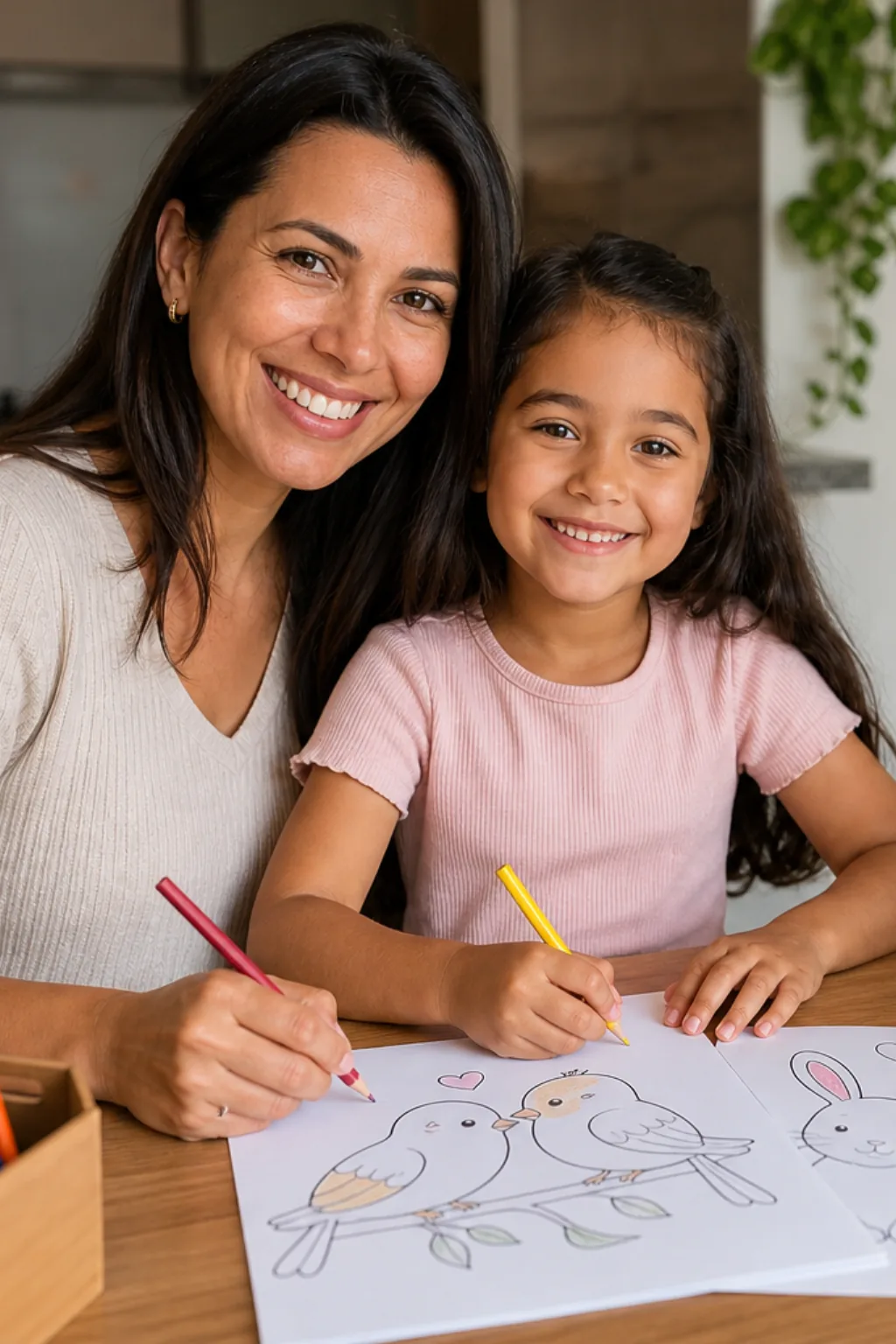 desenhos de casais de animais para colorir — exemplo criado na Desenhos pra Colorir
