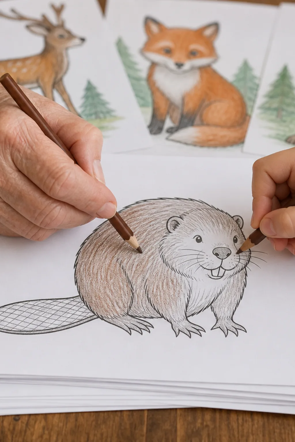 desenhos de castor para colorir - 2