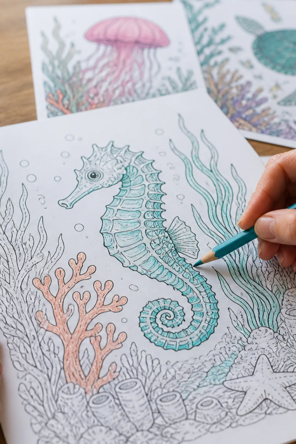 desenhos de cavalo marinho para colorir - 2