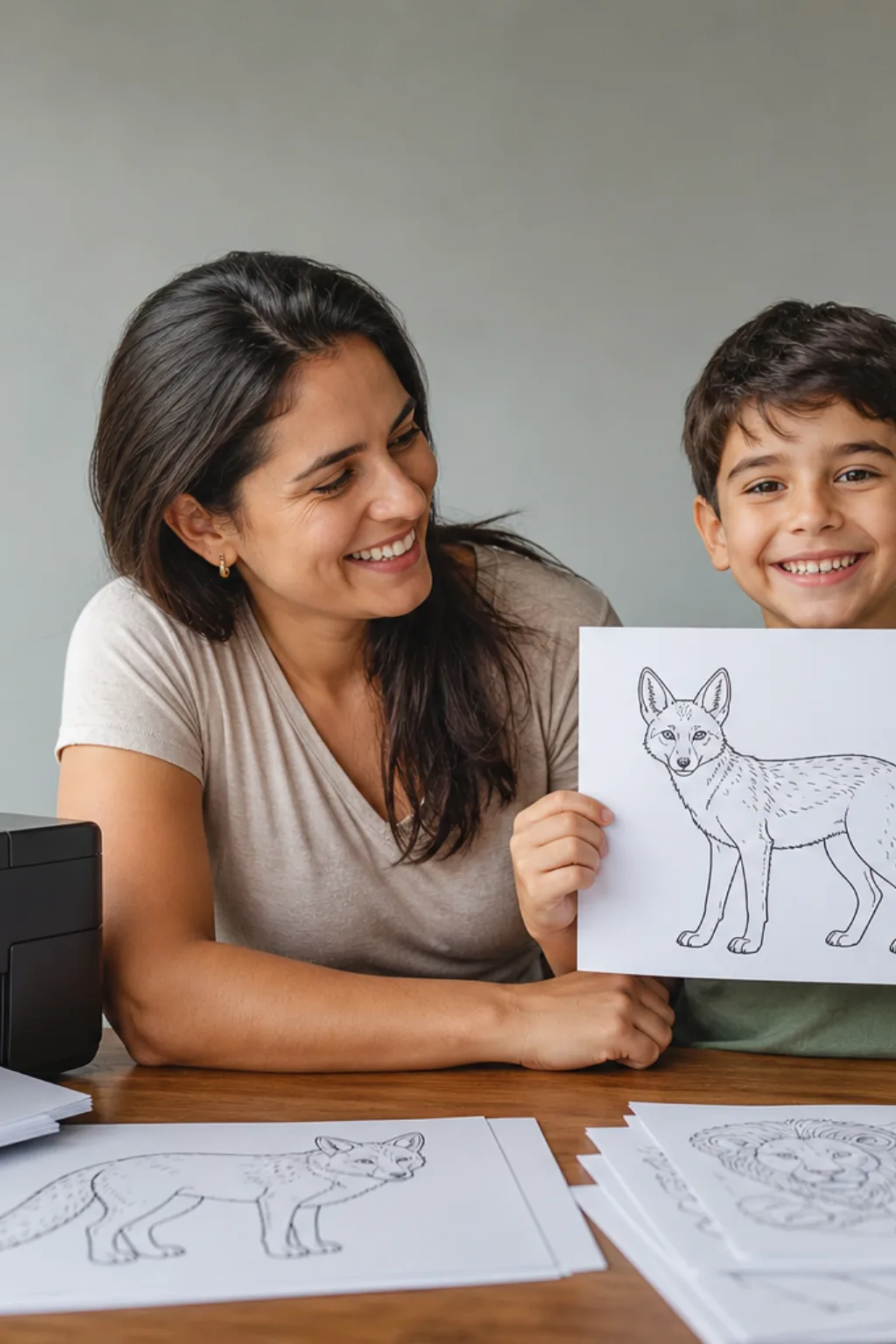 desenhos de chacal para colorir — exemplo criado na Desenhos pra Colorir