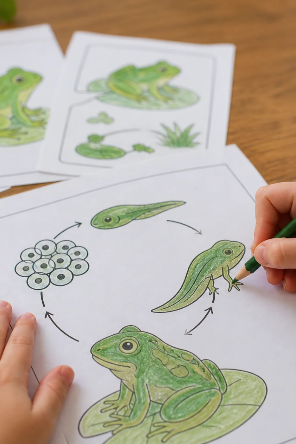 desenhos do ciclo de vida do sapo para colorir - 2