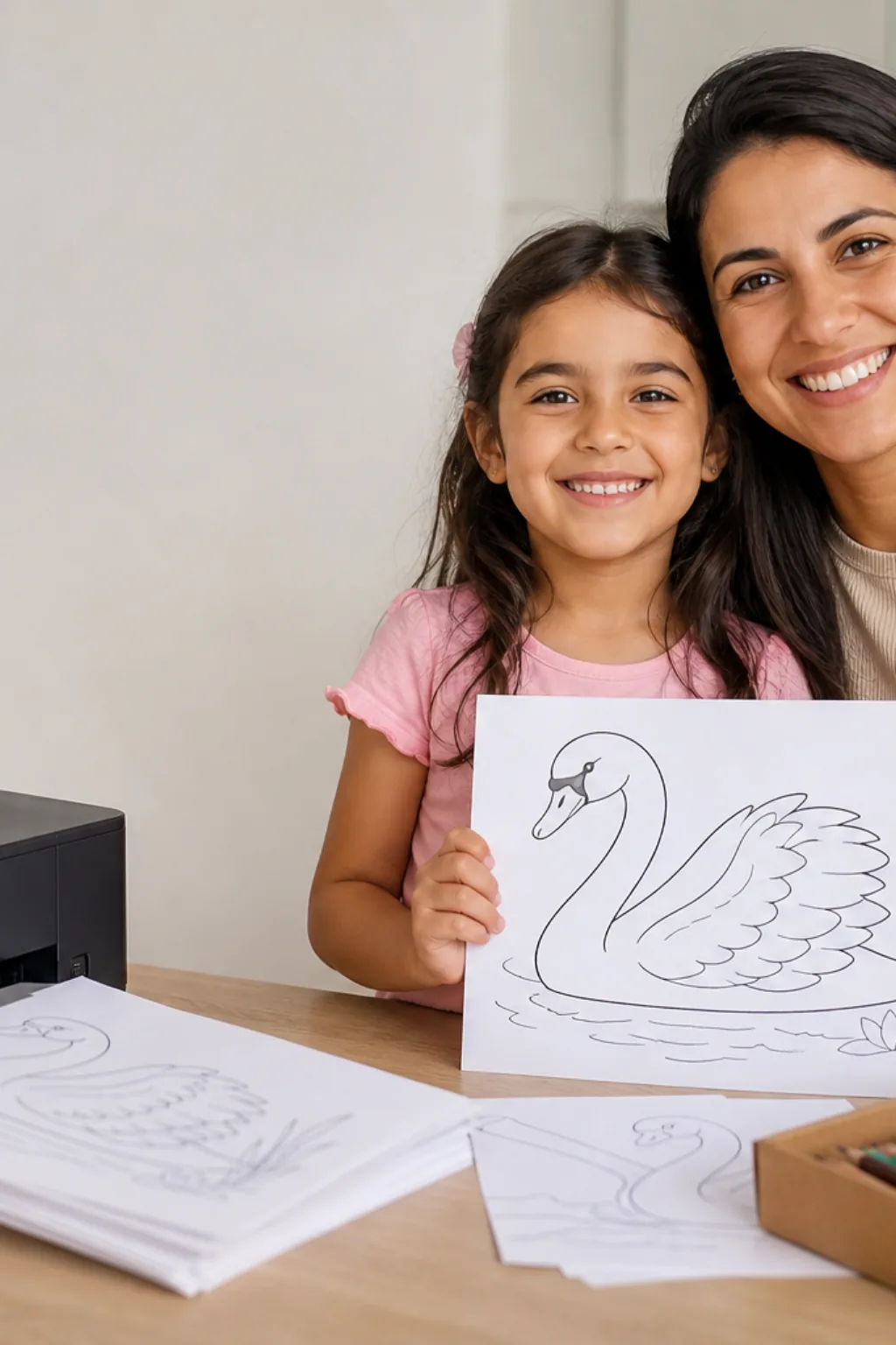 desenhos de cisne para colorir - 1