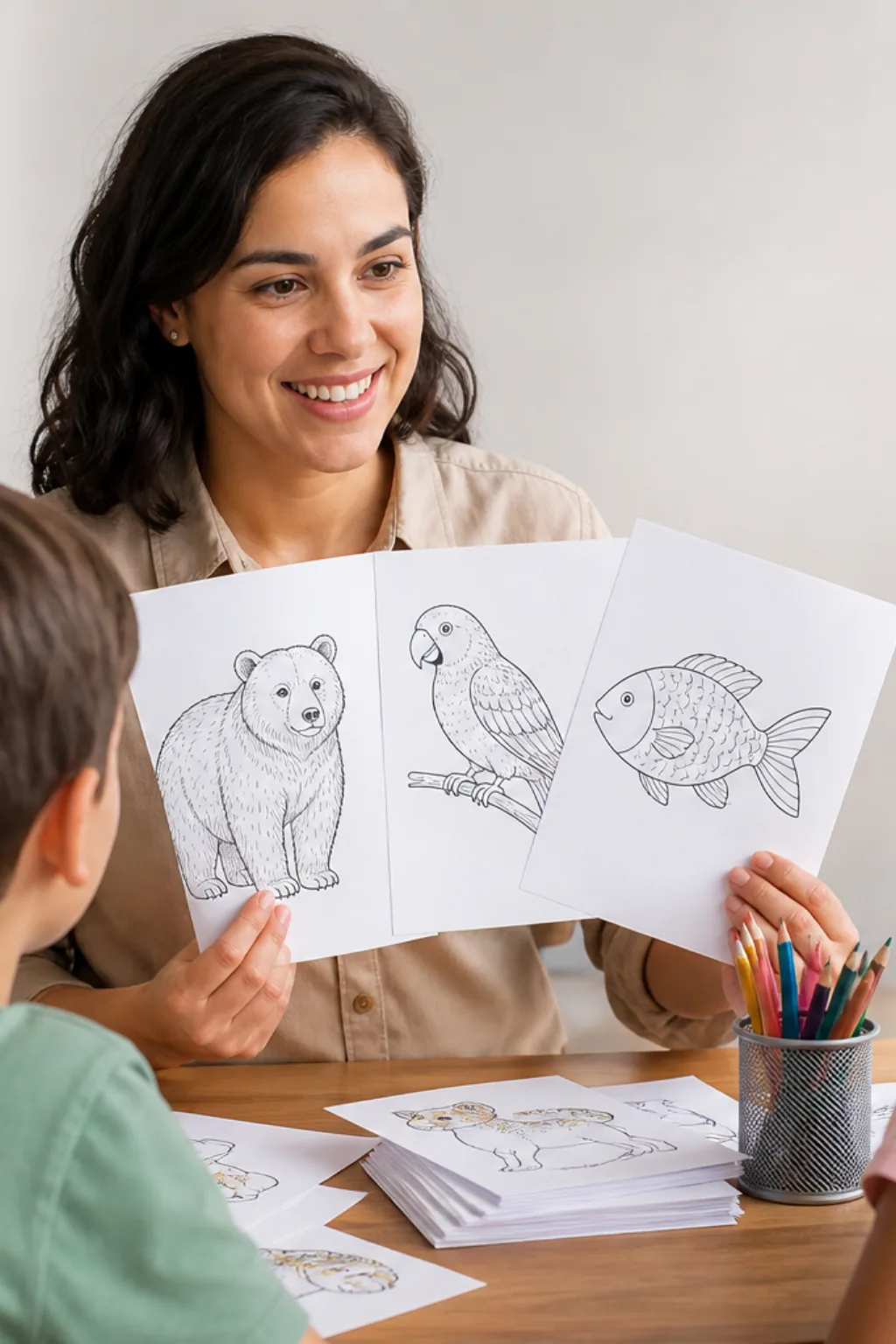 desenhos sobre a cobertura do corpo dos animais para colorir — exemplo criado na Desenhos pra Colorir