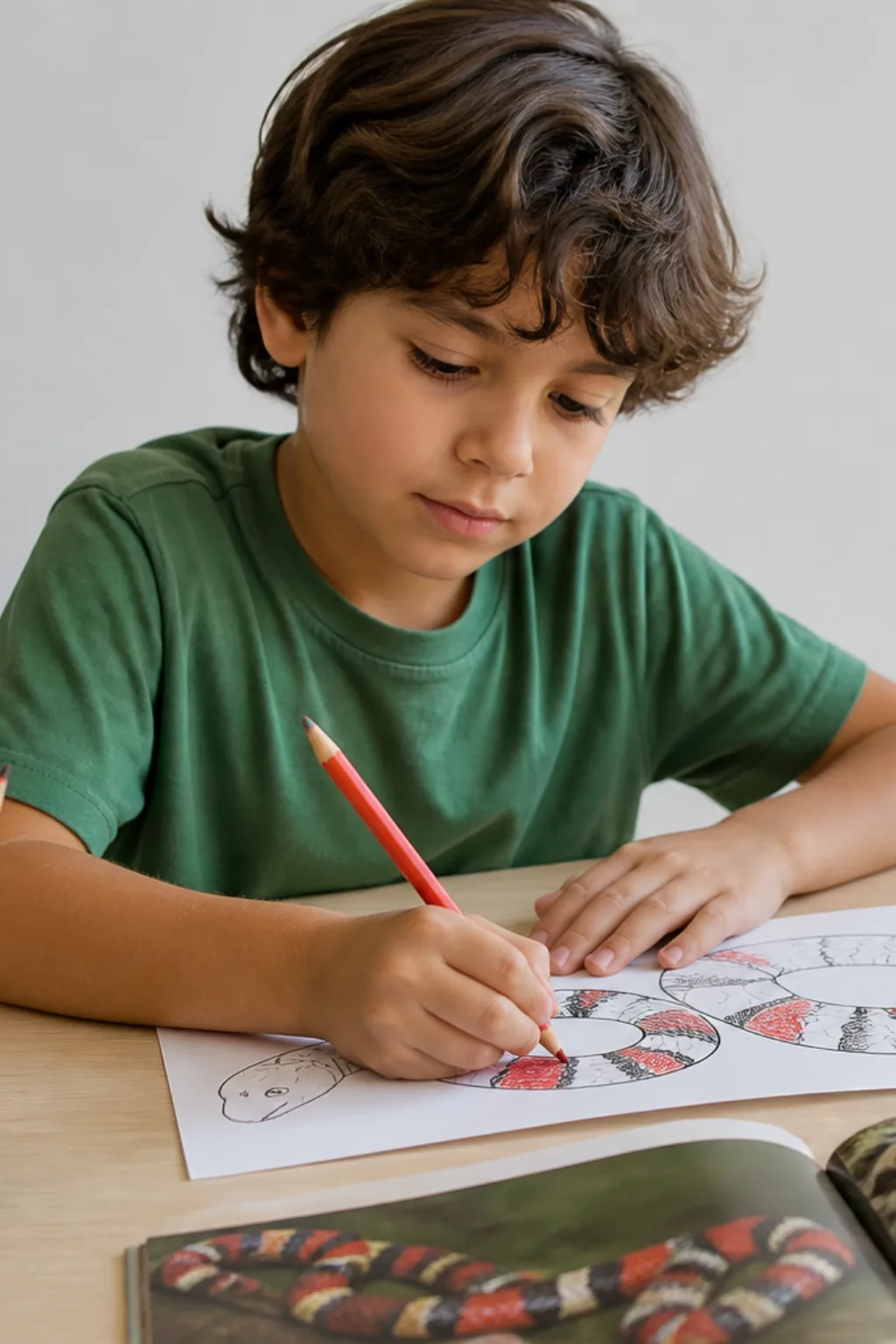 desenhos de cobra-do-leite para colorir — exemplo criado na Desenhos pra Colorir